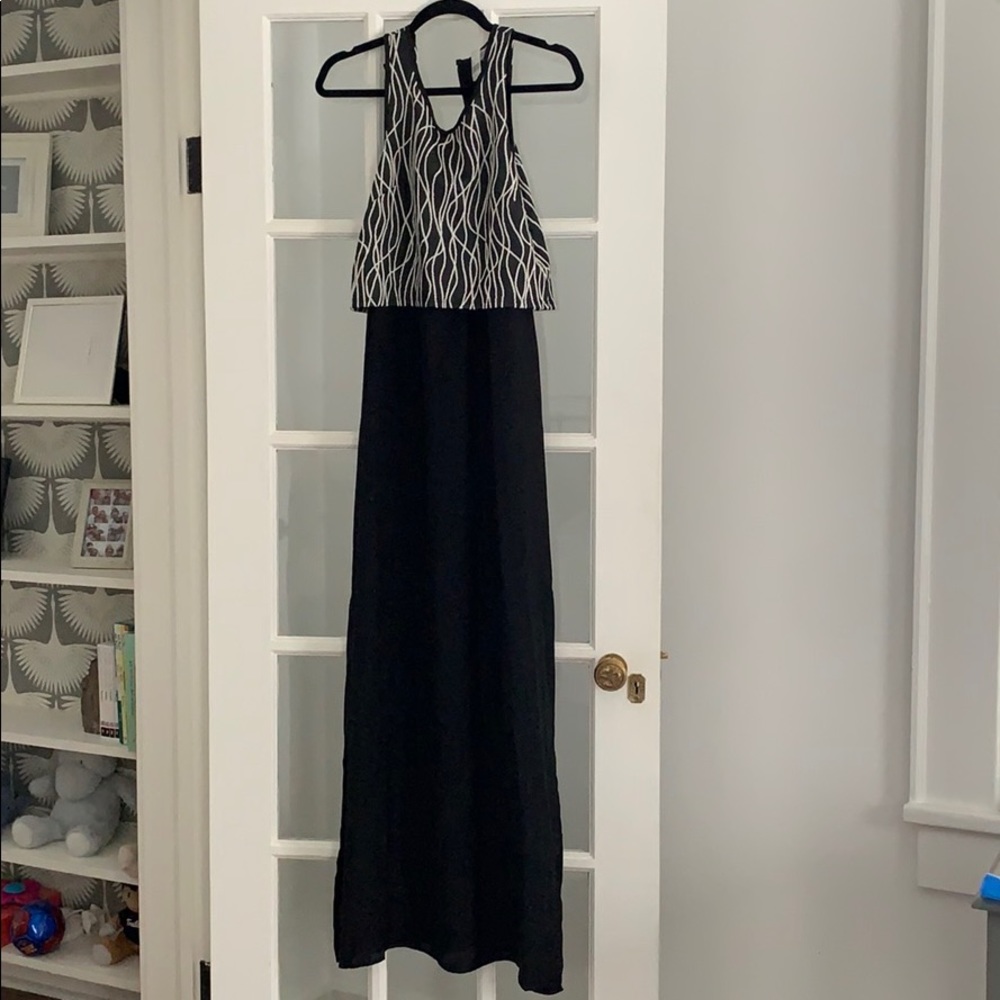 NWT WEDDING GUEST DRESS BLACK AND WHITE MAXI